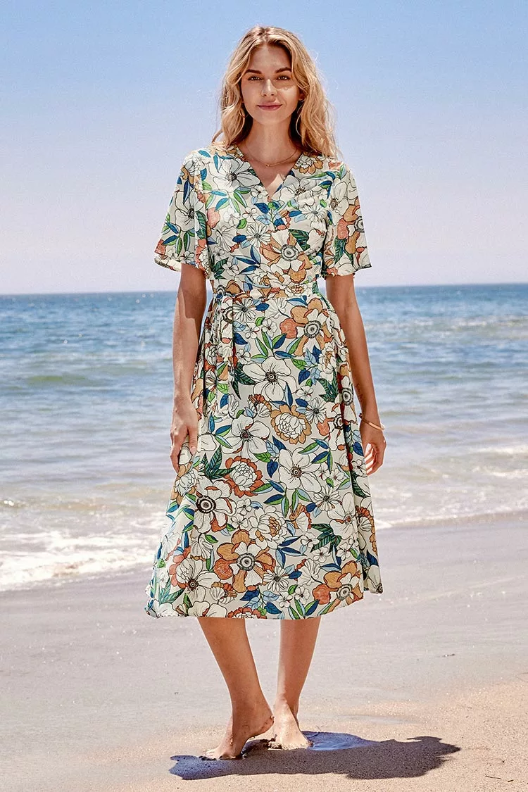 Cupshe Scarlette Floral V-Neck Midi Dress 3 Cupshe Scarlette Floral V-Neck Midi Dress - Image 3