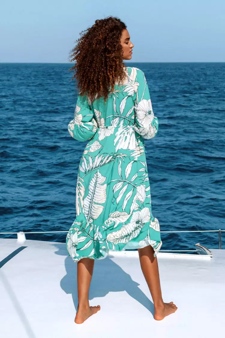 Cupshe Ariadne Tropical Ruffle Hem Dress 2 Cupshe Ariadne Tropical Ruffle Hem Dress - Image 2