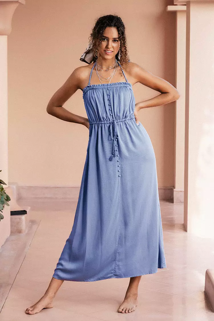 Cupshe Avalynn Drawstring Waist Halter Maxi Dress 1 Cupshe Avalynn Drawstring Waist Halter Maxi Dress