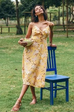 Cupshe Bryanna Floral Cut Out Tie Dress