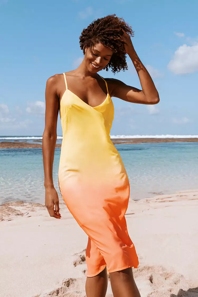 Cupshe Heather Ombre Print Adjustable Straps A-Shape Dress 3 Cupshe Heather Ombre Print Adjustable Straps A-Shape Dress - Image 3