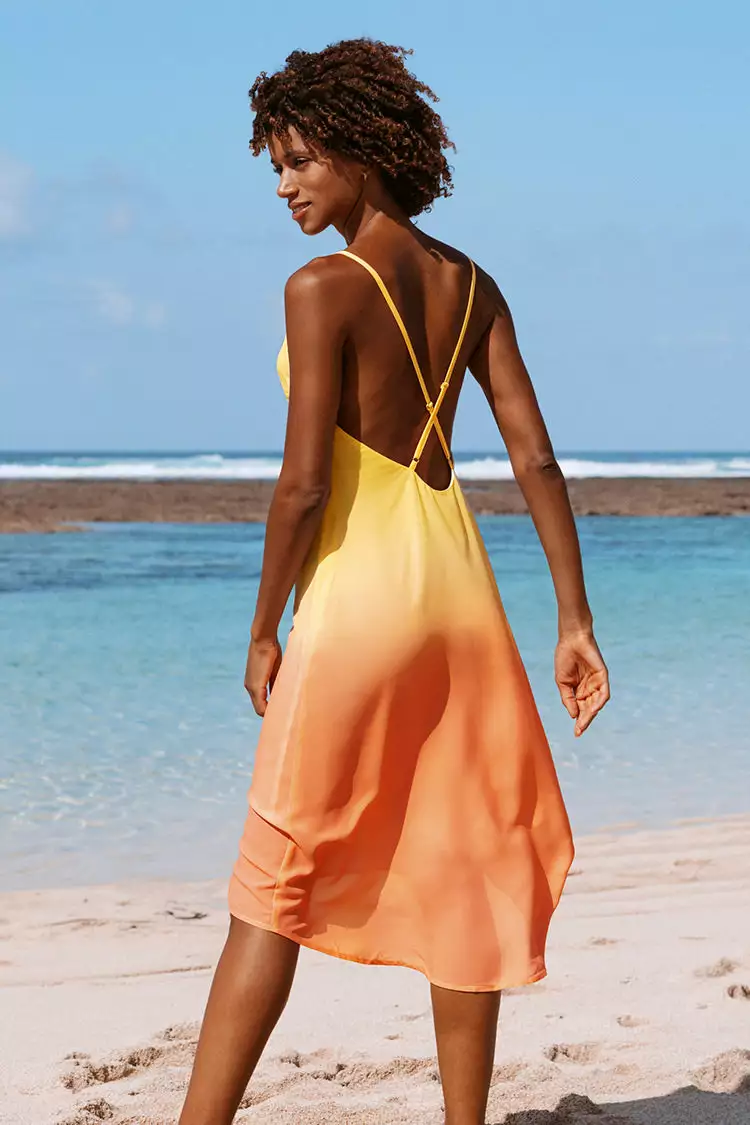 Cupshe Heather Ombre Print Adjustable Straps A-Shape Dress 4 Cupshe Heather Ombre Print Adjustable Straps A-Shape Dress - Image 4