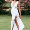 Cupshe Mckenzie White Backless Split Maxi Dress
