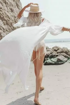 Cupshe White Open Back Self-Tie Cover Up 5 Cupshe White Open Back Self-Tie Cover Up -Deals Cupshe Store FC50137W. jpg