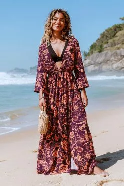Cupshe Sally Floral Plunge Maxi Dress