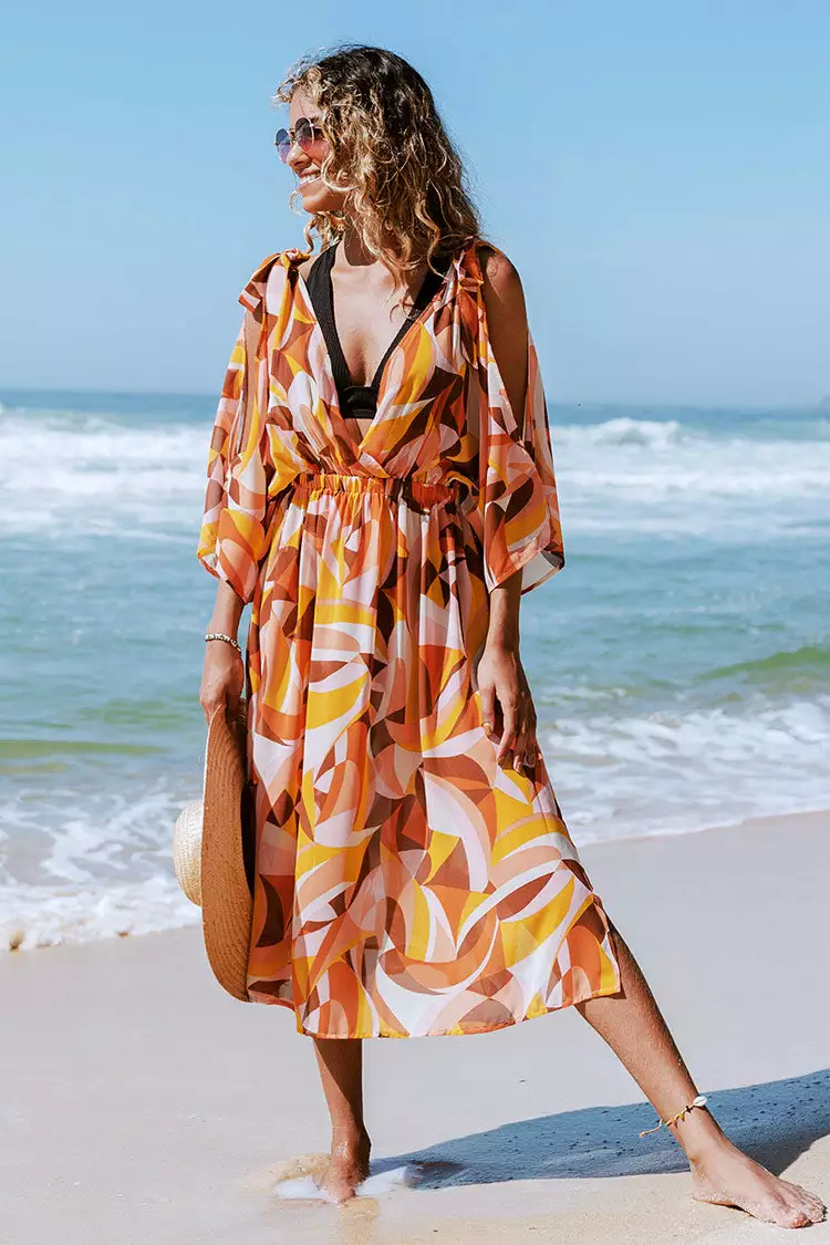 Cupshe Elissa Geometric Print Tie Shoulder Cover-up Dress 1 Cupshe Elissa Geometric Print Tie Shoulder Cover-up Dress