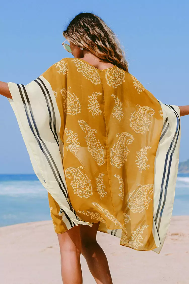 Cupshe Kyleigh Paisley And Striped Cover Up 2 Cupshe Kyleigh Paisley And Striped Cover Up - Image 2