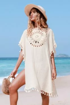 Cupshe Dominique Crochet Tassel Trim Cover Up