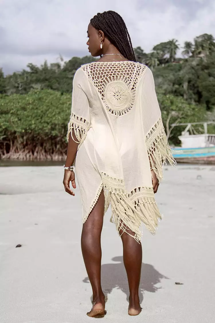 Cupshe Anne Crochet Fringe Hem Kimono 4 Cupshe Anne Crochet Fringe Hem Kimono - Image 4