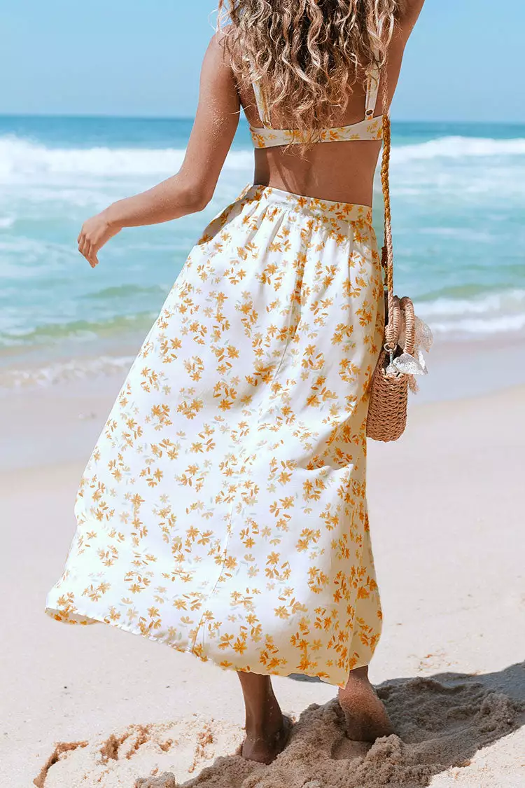 Cupshe Raelyn Ditsy Tie Waist Split Cover Up 2 Cupshe Raelyn Ditsy Tie Waist Split Cover Up - Image 2