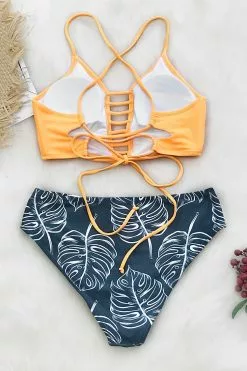 CUPSHE Yellow and Leaves Print Bikini 5 CUPSHE Yellow and Leaves Print Bikini -Deals Cupshe Store IMG 0735