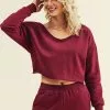 Cupshe Love Potion Off-shoulder Crop Long Sleeve Sweatshirt