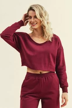 Cupshe Love Potion Off-shoulder Crop Long Sleeve Sweatshirt