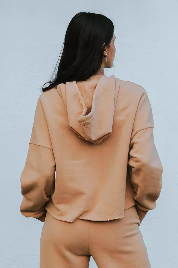 Cupshe Tangerine Drawstring Front Drop Shoulder Hoodie 2 Cupshe Tangerine Drawstring Front Drop Shoulder Hoodie - Image 2