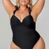 Cupshe Serena Black Ruffle Plus Size One Piece Swimsuit