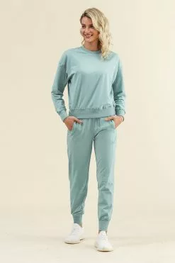 Cupshe Flamenco Light Green Elastic Waisted Carrot Sweatpants 9 Cupshe Flamenco Light Green Elastic Waisted Carrot Sweatpants -Deals Cupshe Store RSN0011GB 3