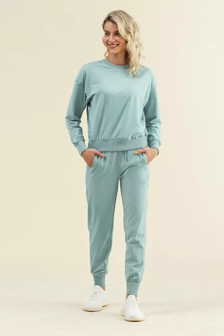 Cupshe Flamenco Light Green Elastic Waisted Carrot Sweatpants 3 Cupshe Flamenco Light Green Elastic Waisted Carrot Sweatpants - Image 3