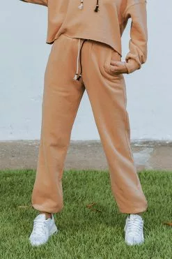 Cupshe Tangerine High Elastic Tie Waist Carrot Sweatpants