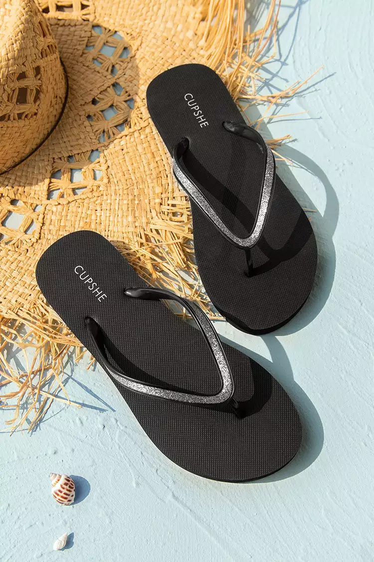 Cupshe Noire Minimalist Flip Flops 1 Cupshe Noire Minimalist Flip Flops