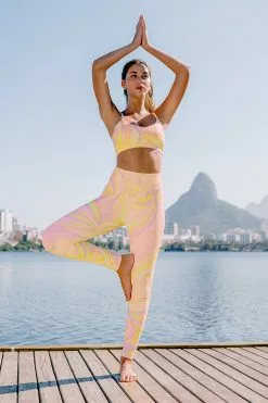 Cupshe Orange Blossom Abstract Print Leggings