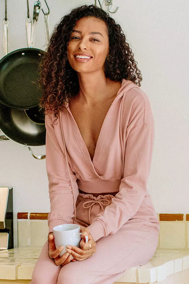 Cupshe Sweet Dreams Drawstring Decor Crop Hoodie 1 Cupshe Sweet Dreams Drawstring Decor Crop Hoodie