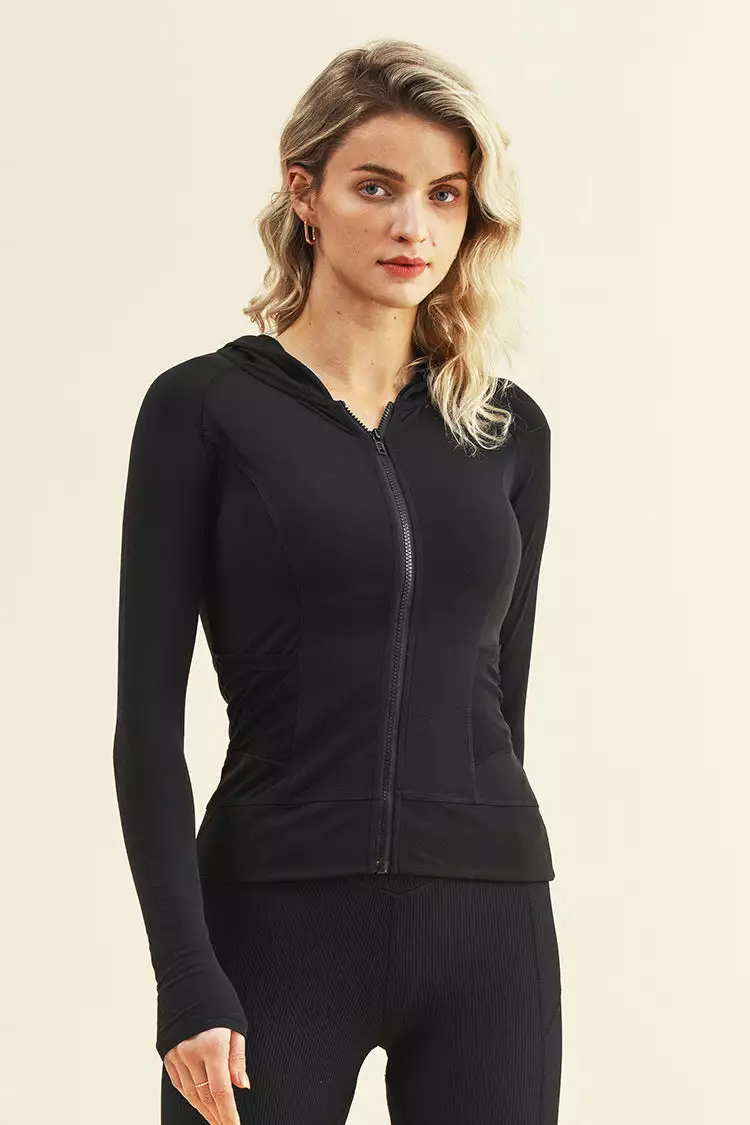 Cupshe Venice Black Front Zipper Hoodie 1 Cupshe Venice Black Front Zipper Hoodie