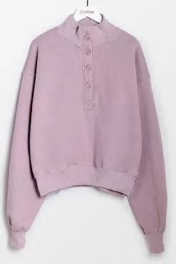 Cupshe Martina Purple Button-Collar Cropped Purple Sweatshirt 9 Cupshe Martina Purple Button-Collar Cropped Purple Sweatshirt -Deals Cupshe Store WSN0040PB